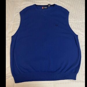 Chaps V-Neck Sweater Vest Men's XXL Royal Blue Classiccore Preppy 90s Golf EUC
